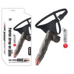 Patriot Strapon 19 cm Belden Bağlamalı Titreşimli Zenci Penis