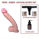 33 cm Belden Bağlamalı Realistik Dev Penis